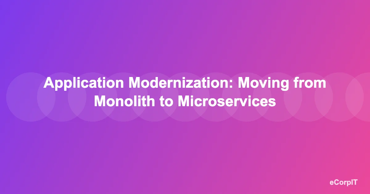Application modernization from monolith to microservices architecture